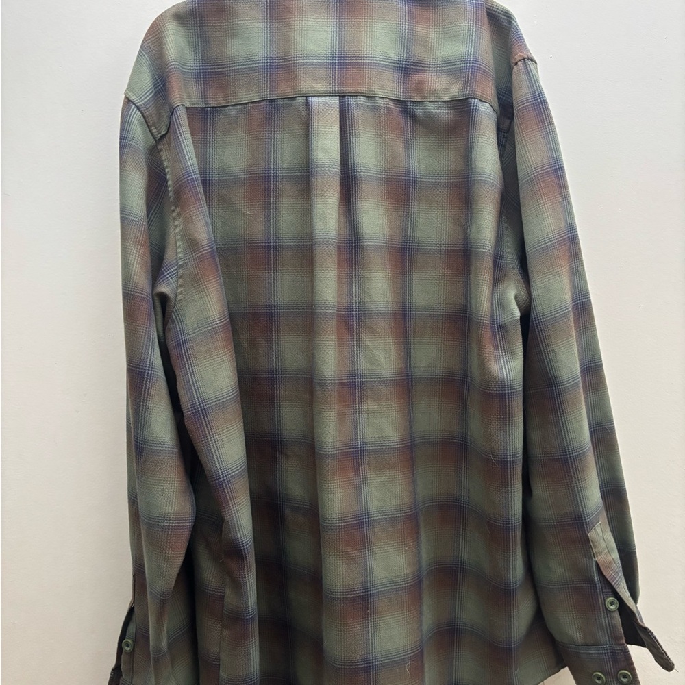DIXXON Hunter Flannel Shirt with Blue and Brown Plaid - Picture 5 of 5